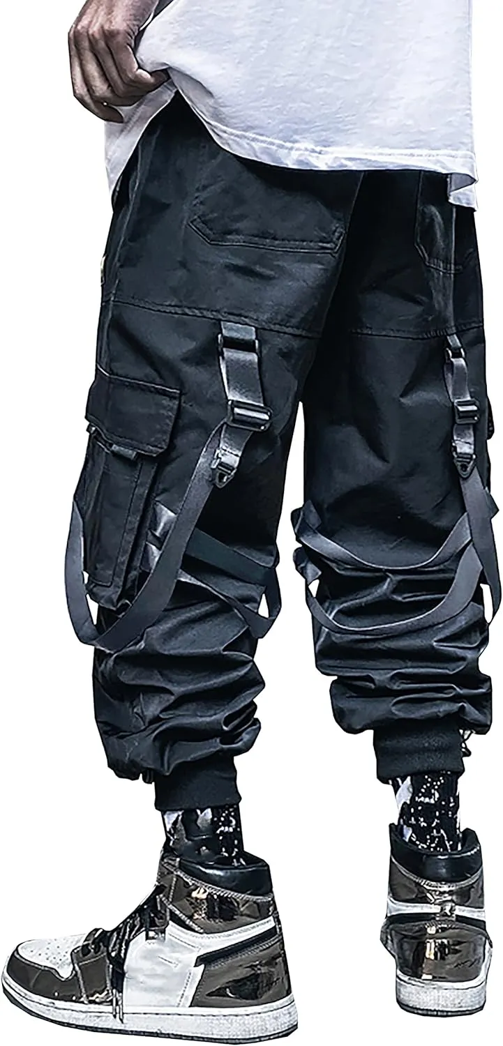 MOKEWEN Men's Techwear Pockets Armor Urban Cargo Jogger Streetwear Hip Hop Active Pants