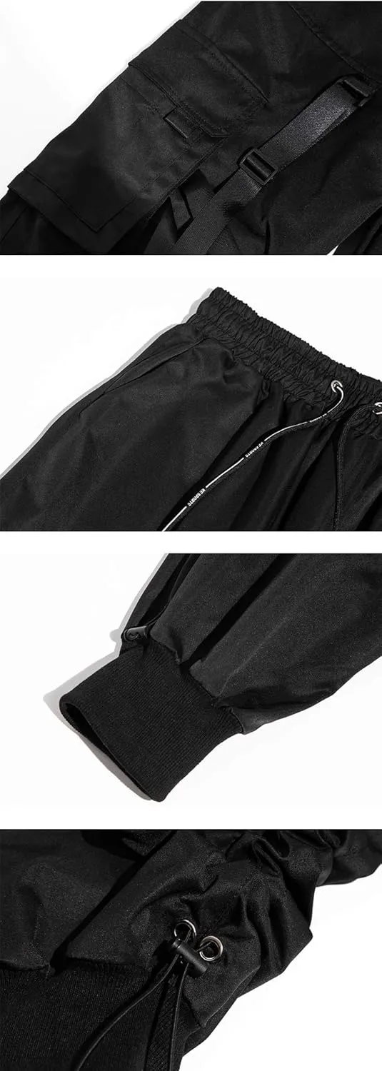 MOKEWEN Men's Techwear Pockets Armor Urban Cargo Jogger Streetwear Hip Hop Active Pants