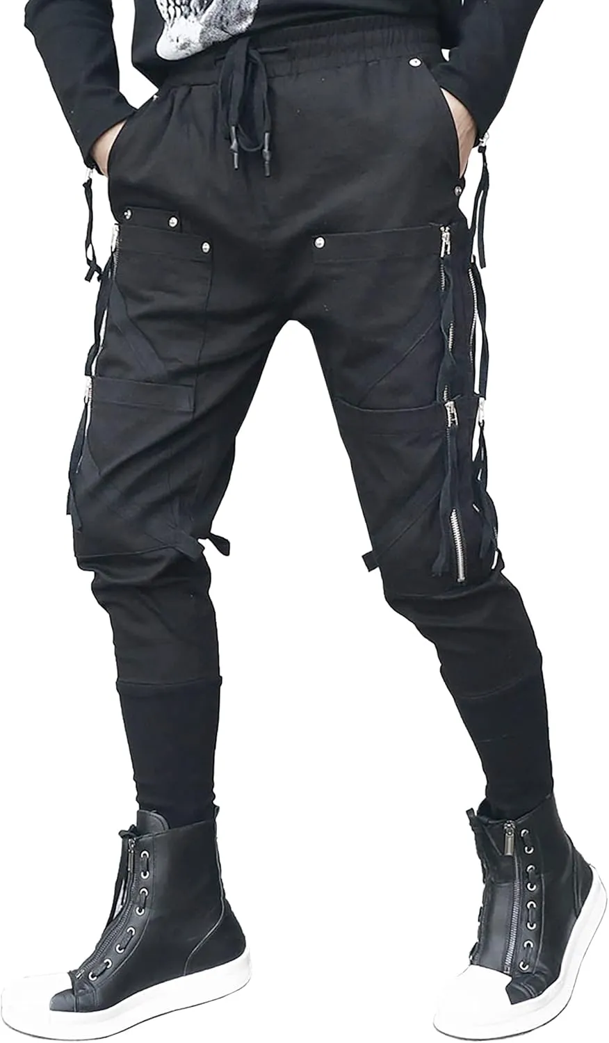 MOKEWEN Men's Techwear Pockets Armor Urban Cargo Jogger Streetwear Hip Hop Active Pants