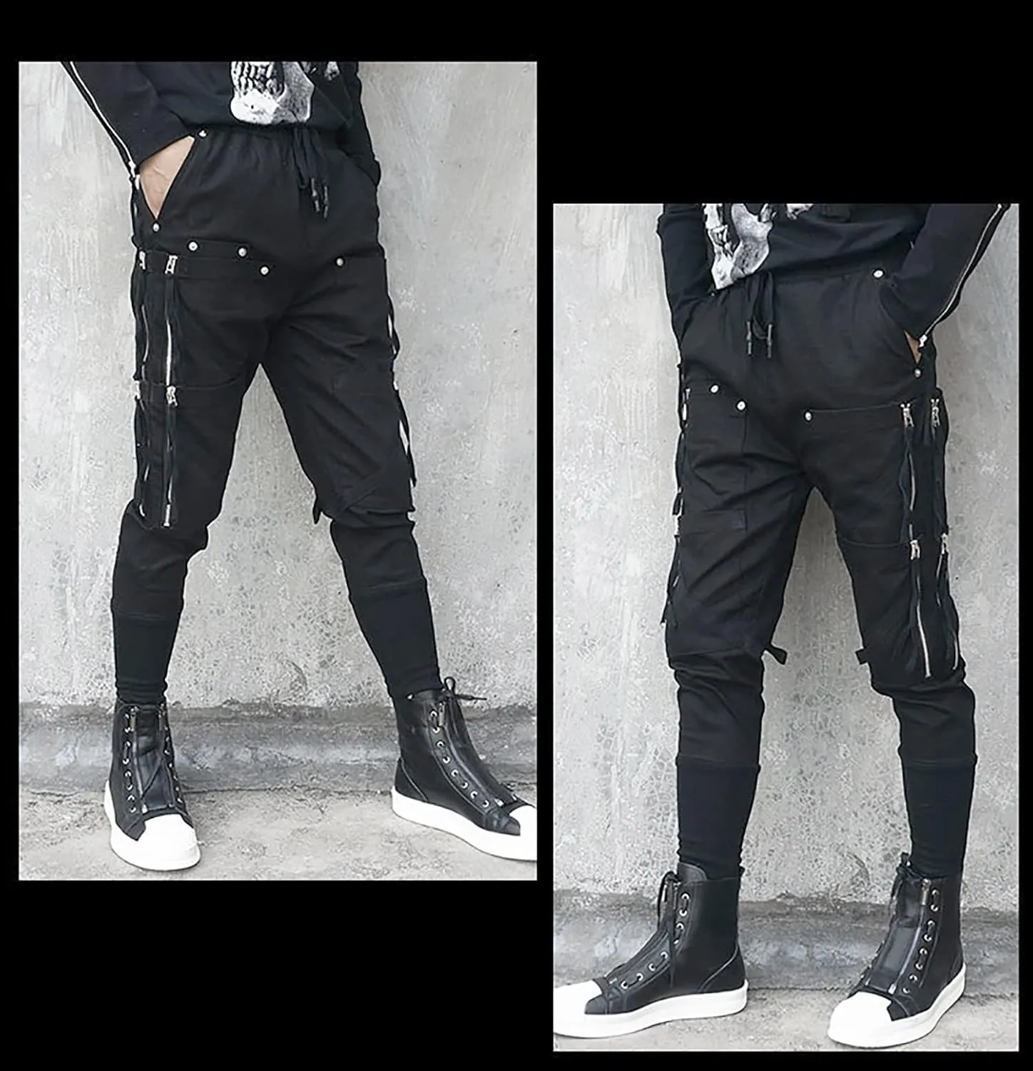 MOKEWEN Men's Techwear Pockets Armor Urban Cargo Jogger Streetwear Hip Hop Active Pants