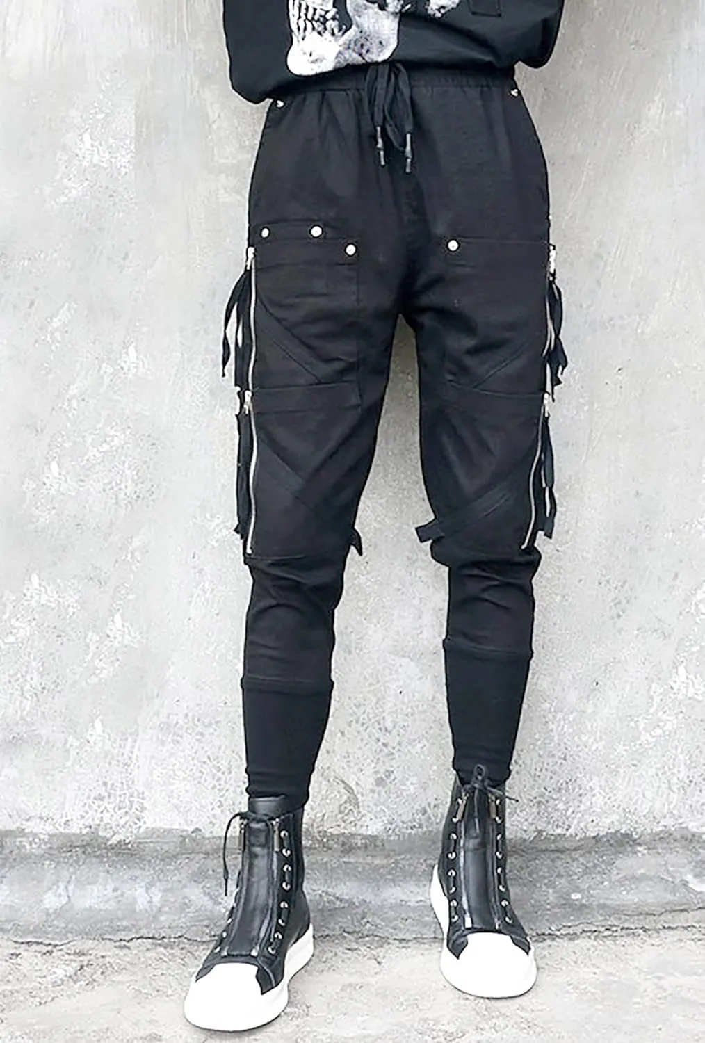 MOKEWEN Men's Techwear Pockets Armor Urban Cargo Jogger Streetwear Hip Hop Active Pants