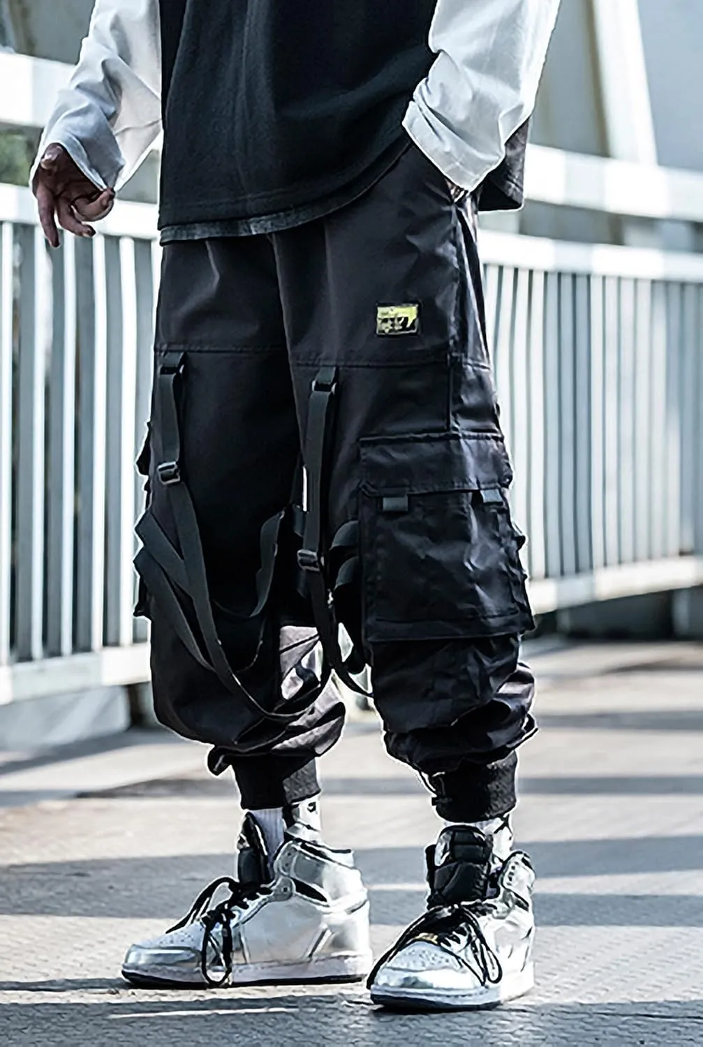 MOKEWEN Men's Techwear Pockets Armor Urban Cargo Jogger Streetwear Hip Hop Active Pants