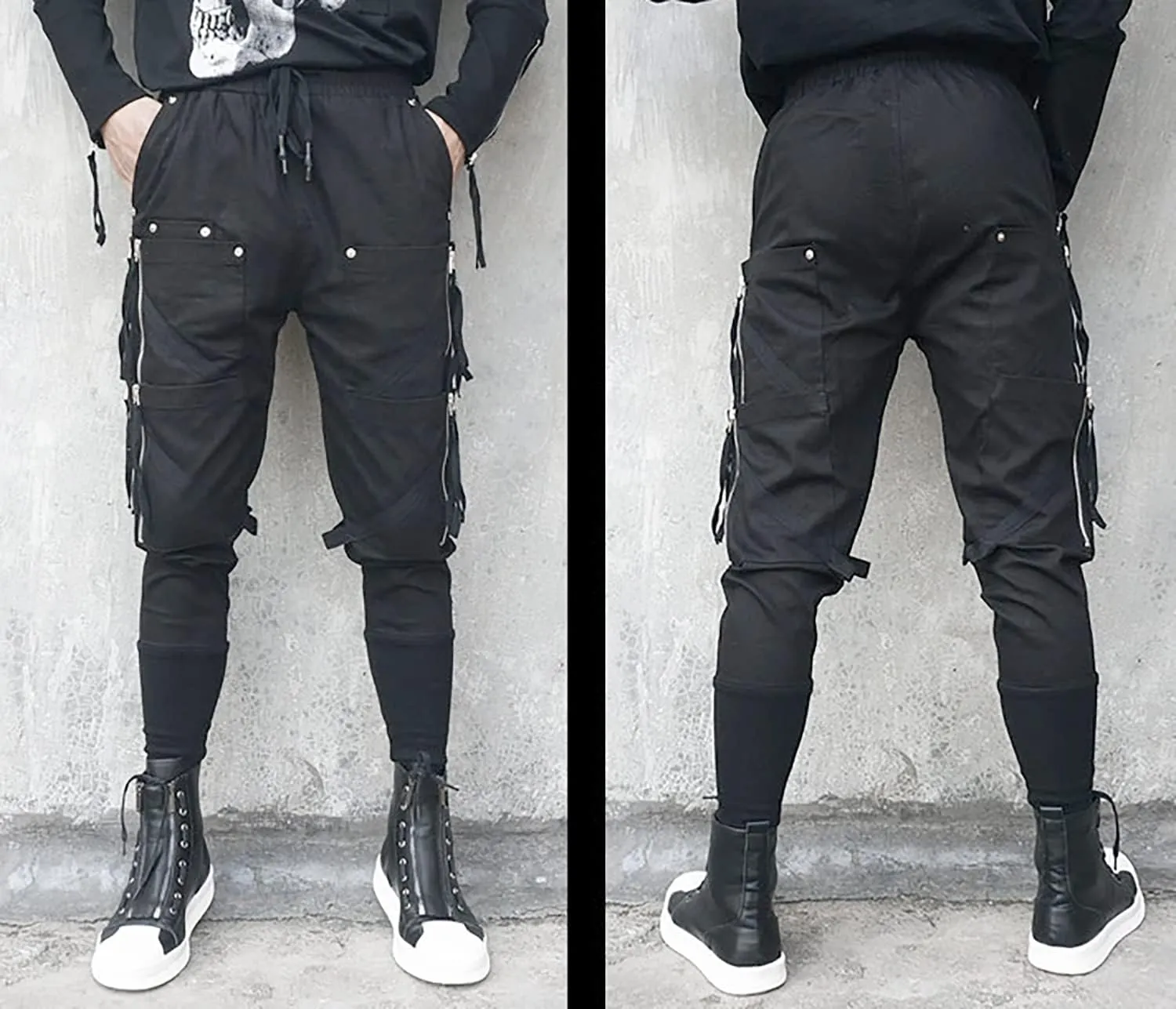 MOKEWEN Men's Techwear Pockets Armor Urban Cargo Jogger Streetwear Hip Hop Active Pants
