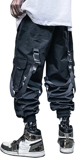 MOKEWEN Men's Techwear Pockets Armor Urban Cargo Jogger Streetwear Hip Hop Active Pants