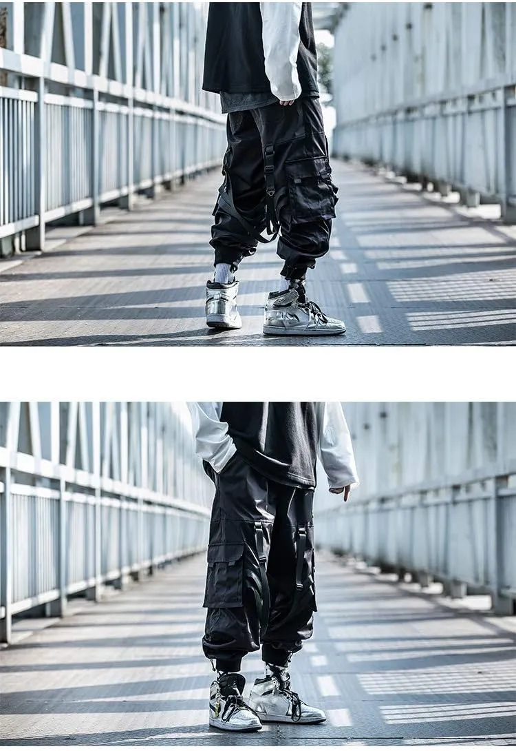 MOKEWEN Men's Techwear Pockets Armor Urban Cargo Jogger Streetwear Hip Hop Active Pants