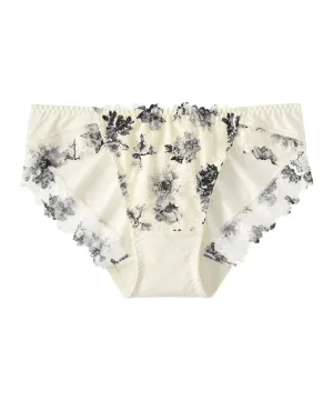 Monochrome Flower Bikini Panty