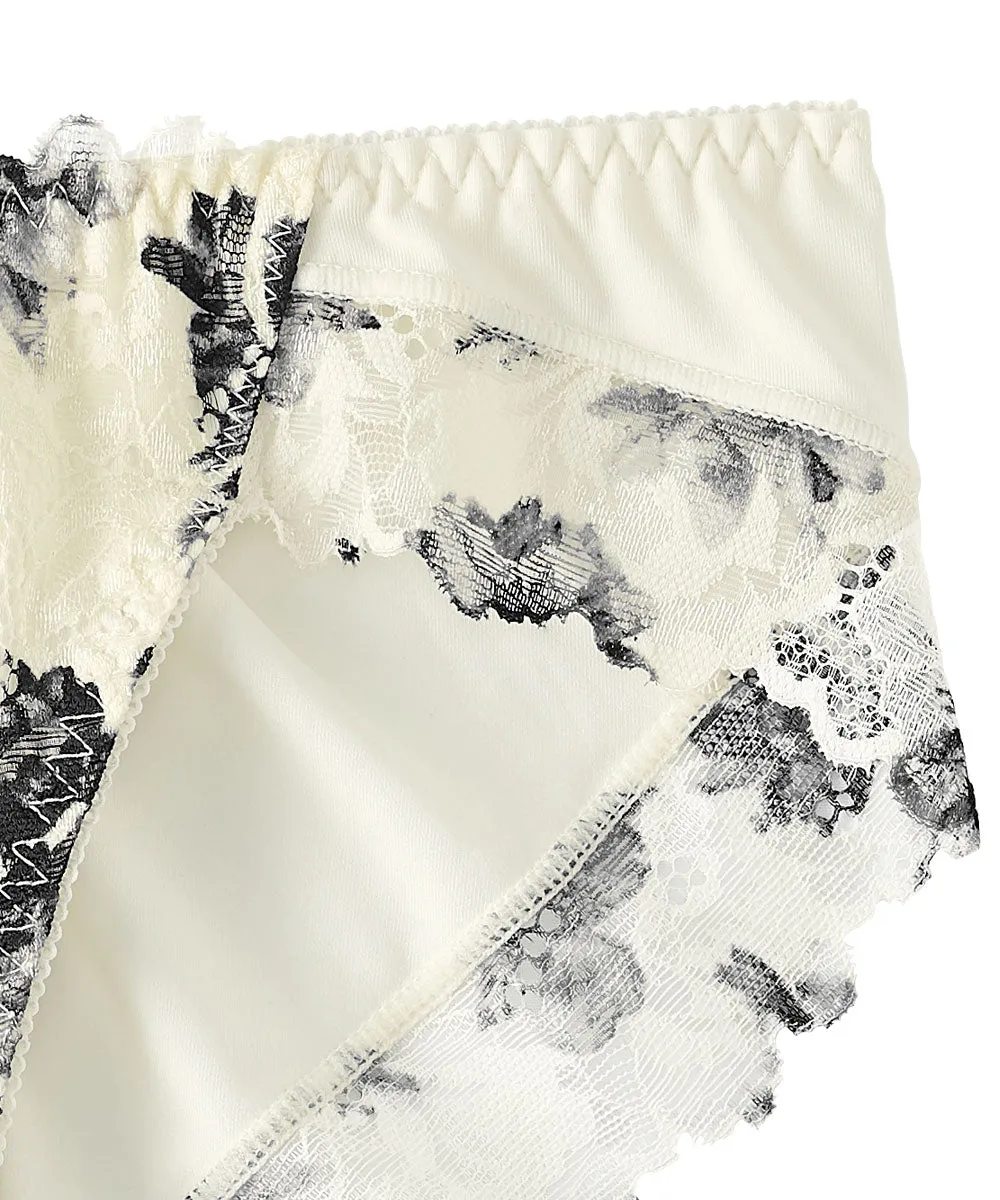 Monochrome Flower Bikini Panty
