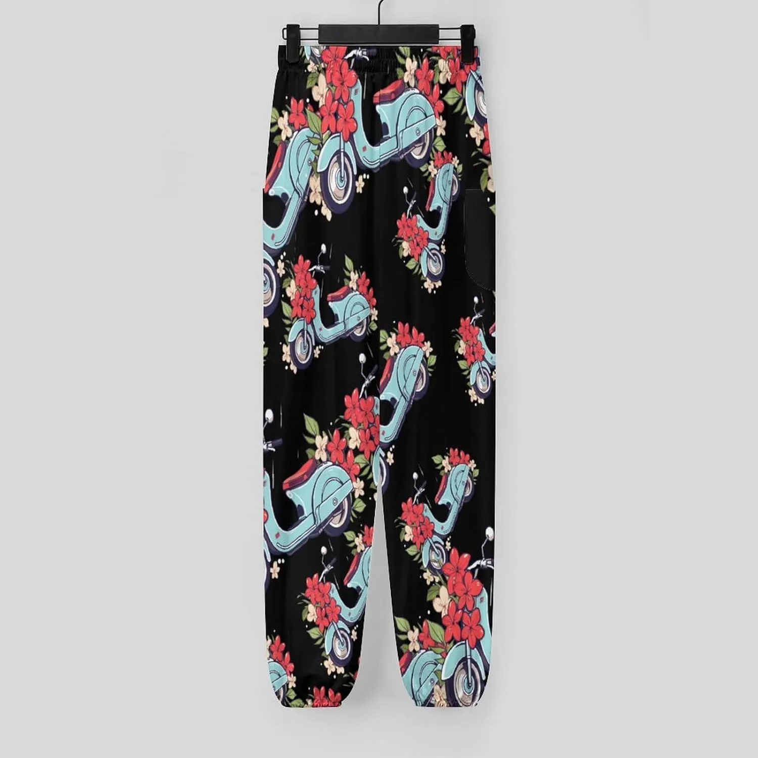Motorcycle Flowers Women's Harem Pants Lightweight Yoga Pants Beach Pants Dance Trousers with Pockets