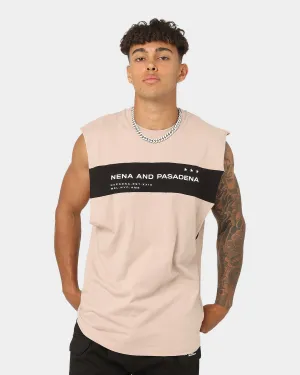 Nena and Pasadena Overthrown Scoop Back Muscle T-shirt Pigment Mushroom