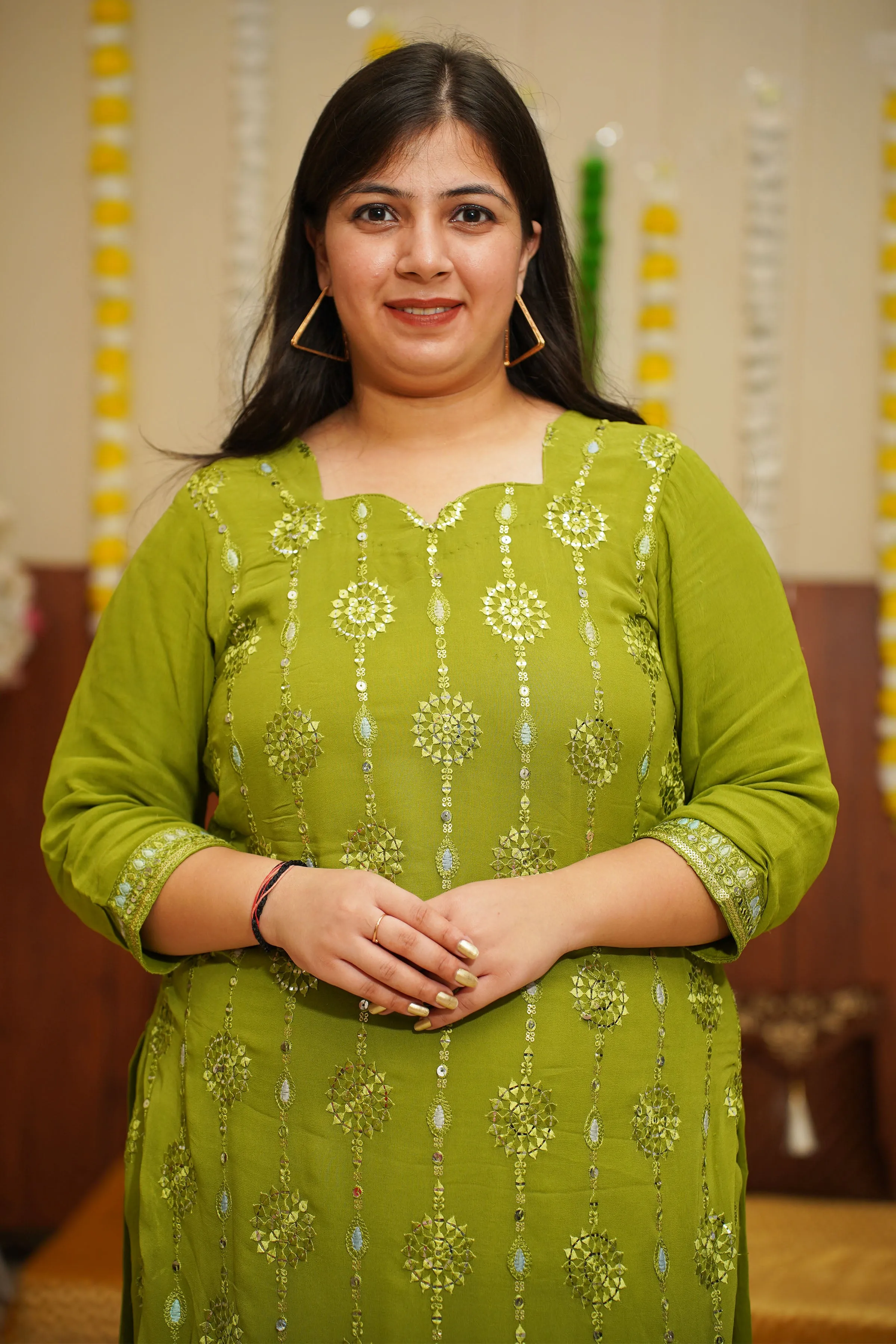 Olive Henna Mirrored Suit Set