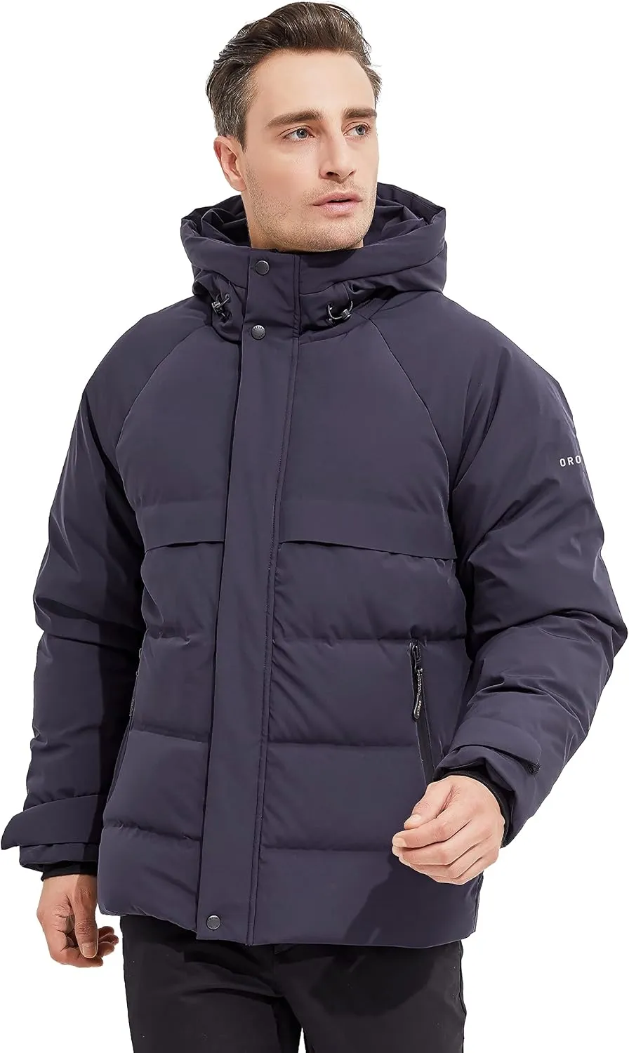 Orolay Men's Down Jacket with Adjustable Hood