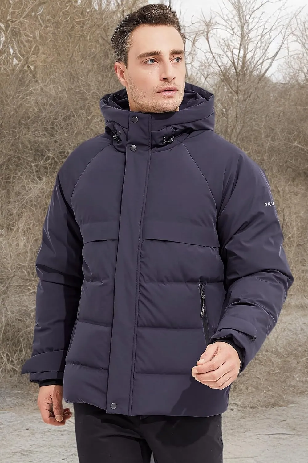 Orolay Men's Down Jacket with Adjustable Hood