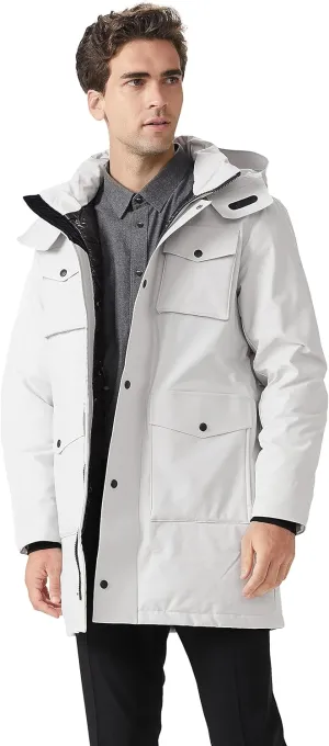 Orolay Men's Windproof Down Coat Hooded Winter Parka Thicken Jacket with Multi-Pockets