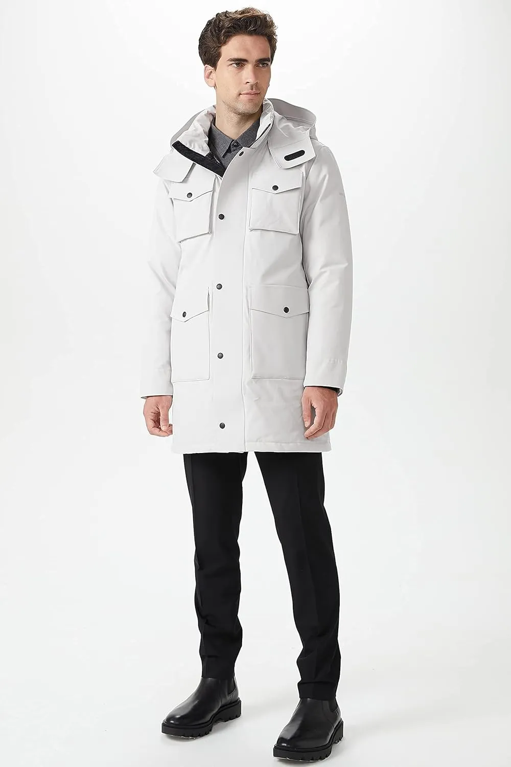 Orolay Men's Windproof Down Coat Hooded Winter Parka Thicken Jacket with Multi-Pockets