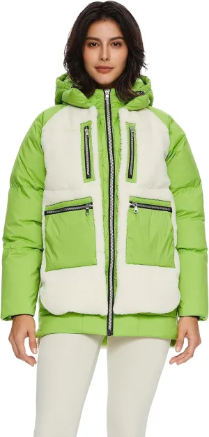 Orolay Women's Thickened Winter Down Coat Windproof Hooded Puffer Jacket with 6 Pockets