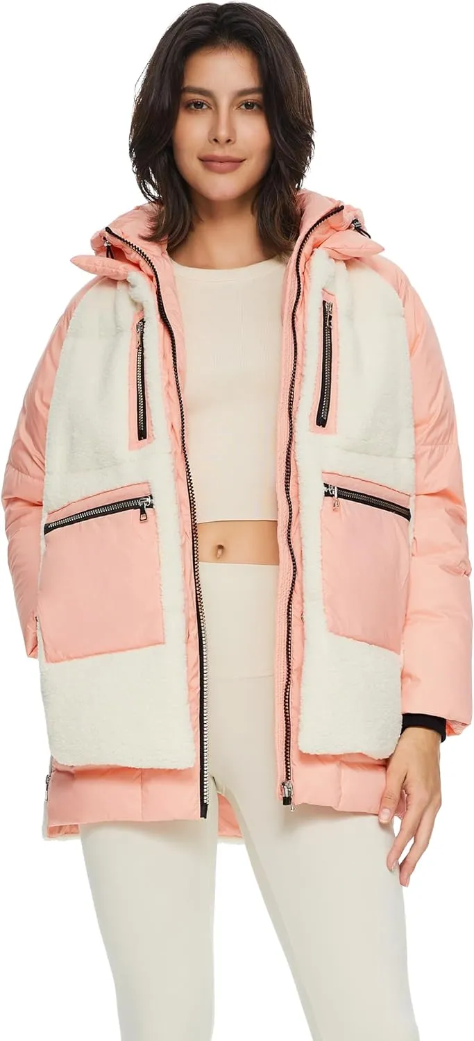 Orolay Women's Thickened Winter Down Coat Windproof Hooded Puffer Jacket with 6 Pockets