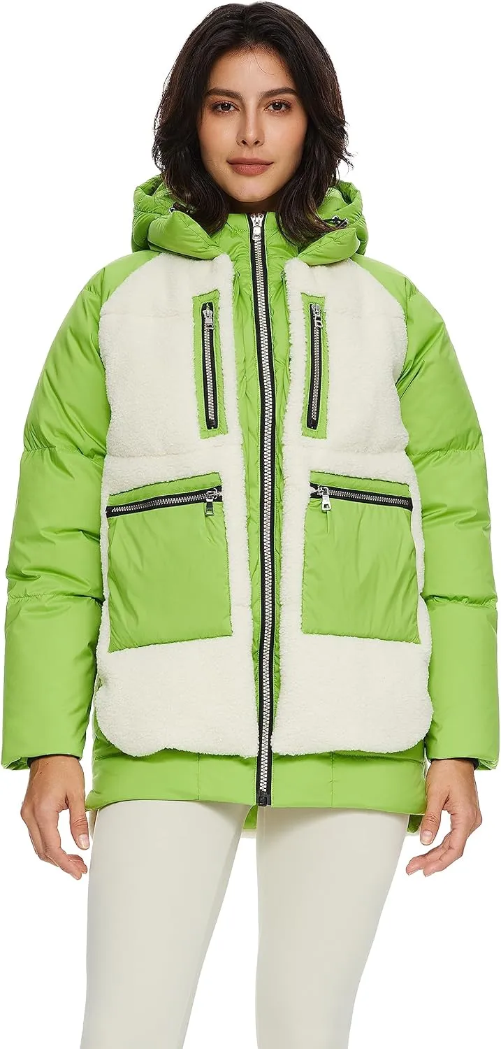 Orolay Women's Thickened Winter Down Coat Windproof Hooded Puffer Jacket with 6 Pockets