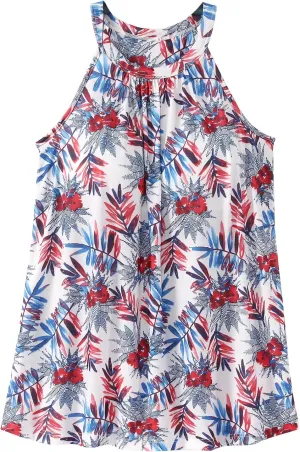 Orrpally Women Tank Tops Built in Bra Halter Tank Top Flowy Sleevless Padded Tank Top