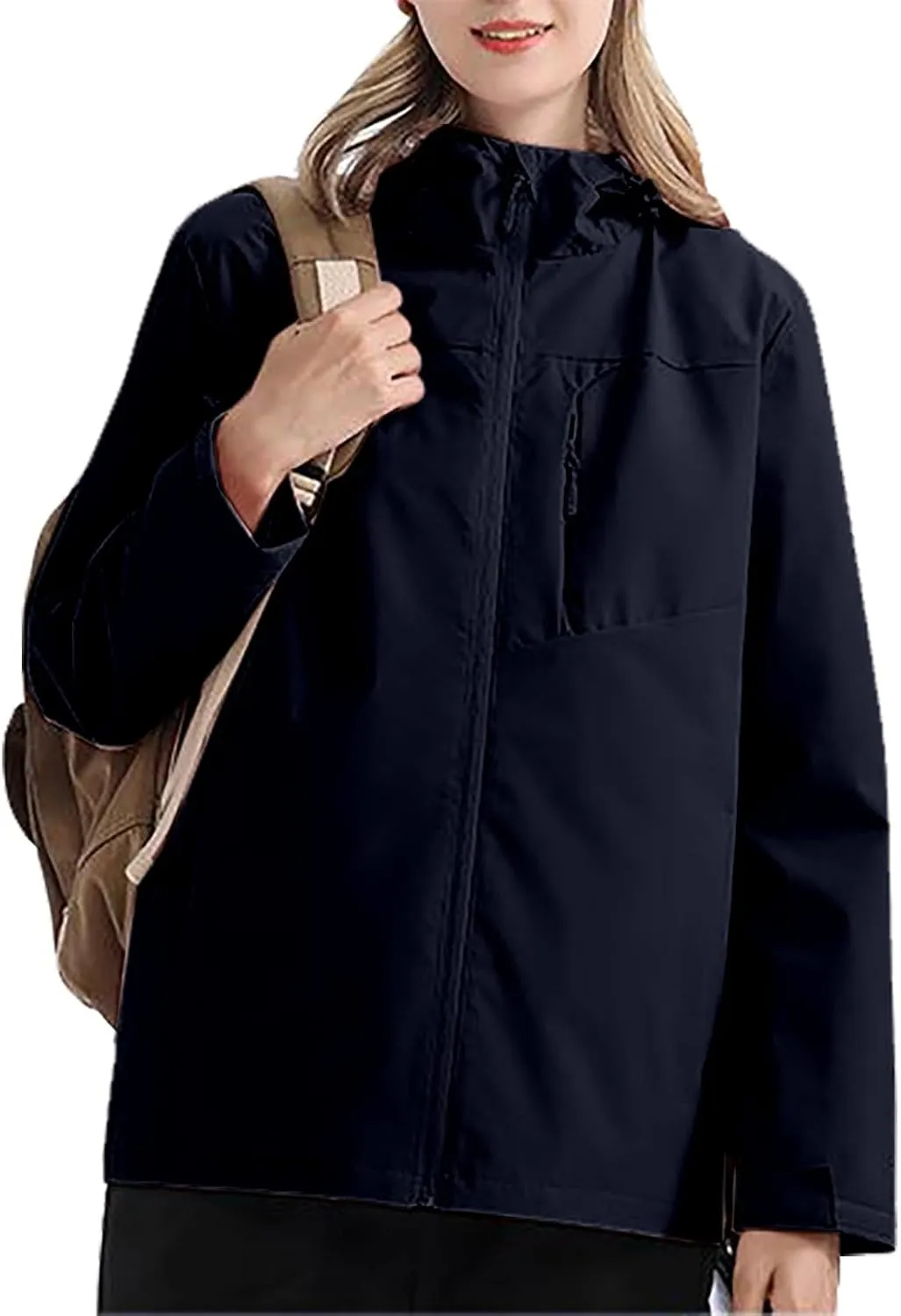 Outdoor Jacket Women Windproof Mountaineering Travel Jacket Plus Size Hardshell Lightweight Hooded Windbreaker Coats