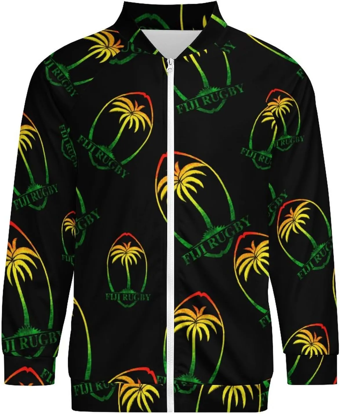 Palm Trees in Jamaica Colors Lightweight Bomber Jacket Men Golf Fashion Coat Track Jackets Casual Windbreaker Shirt