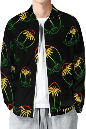 Palm Trees in Jamaica Colors Lightweight Bomber Jacket Men Golf Fashion Coat Track Jackets Casual Windbreaker Shirt