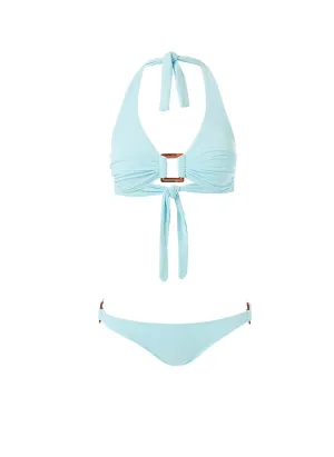 Paris Sky Halterneck Rectangle Trim Bikini