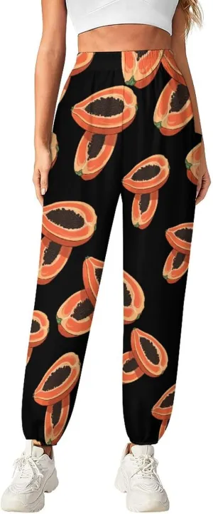 Pawpaw Fruits Women's Harem Pants Lightweight Yoga Pants Beach Pants Dance Trousers with Pockets