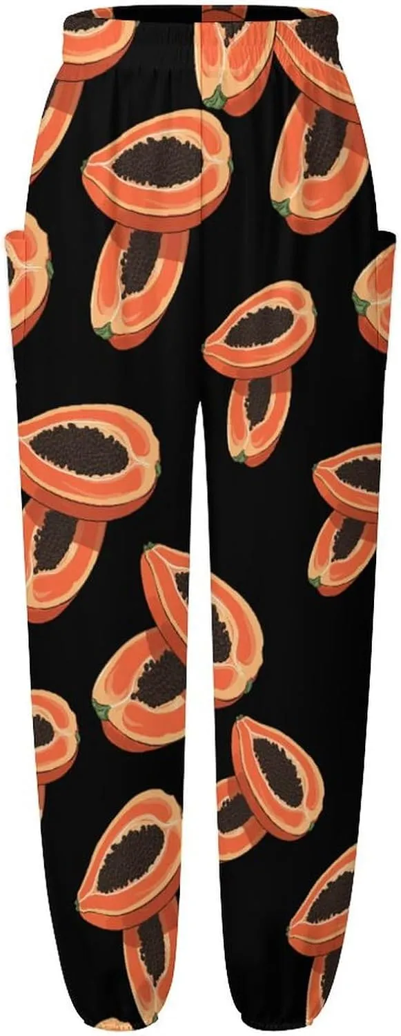 Pawpaw Fruits Women's Harem Pants Lightweight Yoga Pants Beach Pants Dance Trousers with Pockets