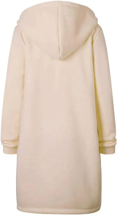 PeQAQ Women's 2024 Plus Size Hooded Coat Lightweight Fall Jacket Long Zipper Sweatshirts Fashion Trendy Casual Trench Coat