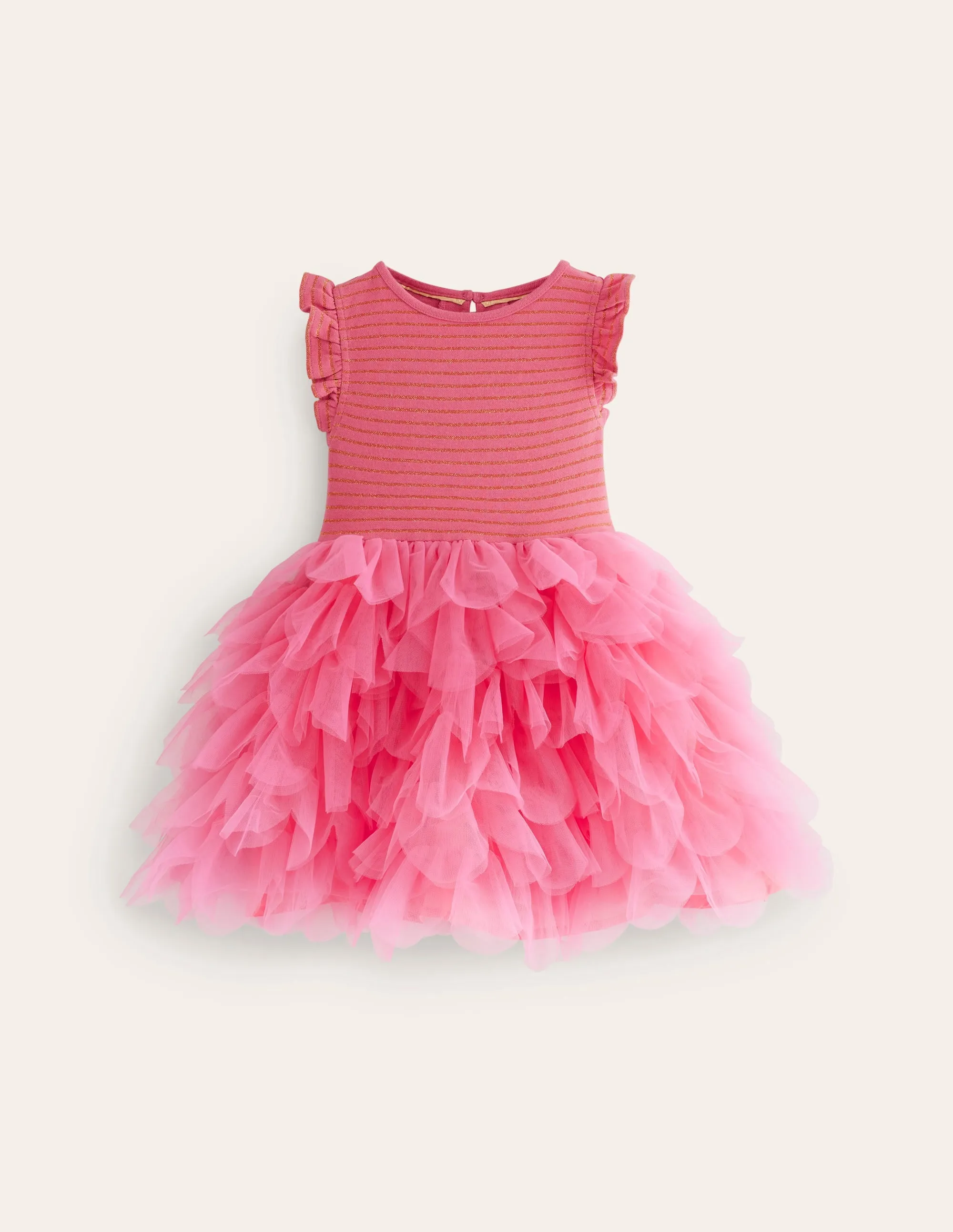 Petal Skirt Tulle Dress-Rose Pink
