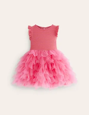 Petal Skirt Tulle Dress-Rose Pink