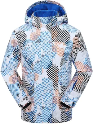 PHIBEE Men's Waterproof Ski Jacket Winter Warm Snow Coat Windproof Hooded Rain Jacket