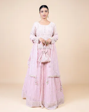 Pink Sharara Set with Zari Buti Embellishments and Tassels on Dupatta