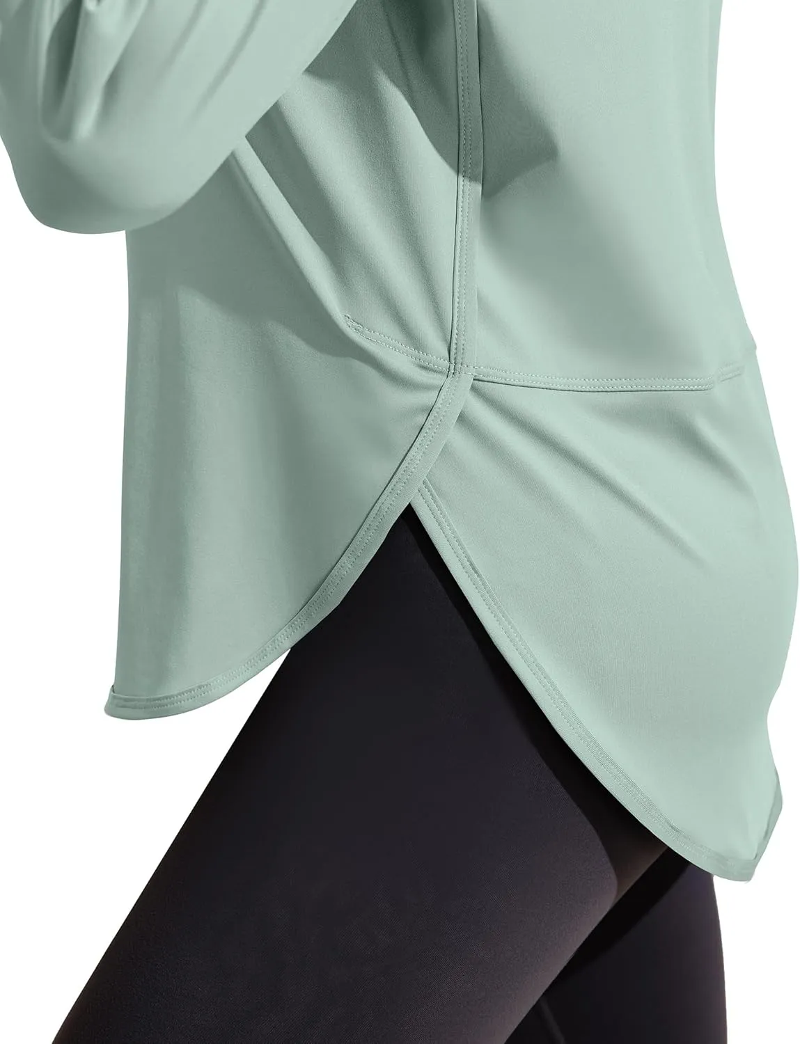 PINSPARK Women's Long Sleeve Workout Tops V Neck Athletic Yoga Shirts with Thumb Holes Quick Dry Gym Tops Loose Fit