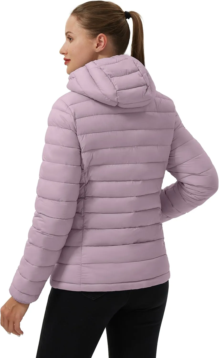 Pioneer Camp Women's Packable Puffer Jacket Winter Light Weight Water-Repellent Quilted Coat with Hood