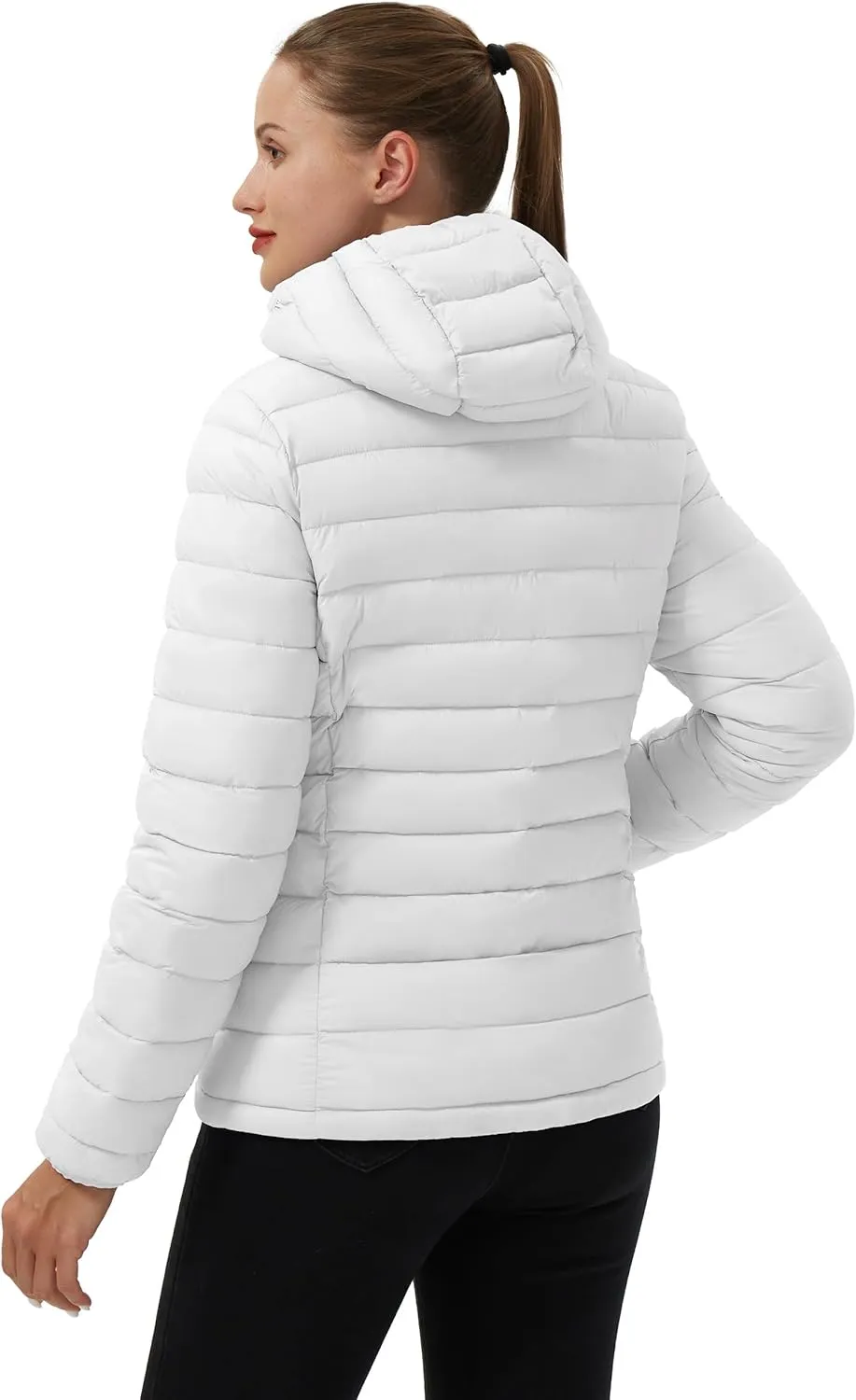 Pioneer Camp Women's Packable Puffer Jacket Winter Light Weight Water-Repellent Quilted Coat with Hood