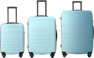 Premium 3-Piece ABS Hardshell Luggage Set  360 Spinner Wheels, TSA Lock, Ergonomic Handle, 20''/24''/28'' Sizes, Scratch-Resistant & Lightweight (Blue)