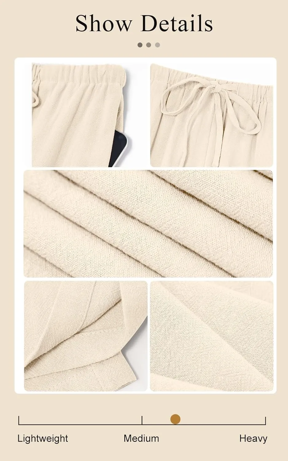 PRETTYGARDEN Summer Wide Leg Linen Pants Women with Pockets High Waist Drawstring Loose Casual Palazzo Lounge Pants Women