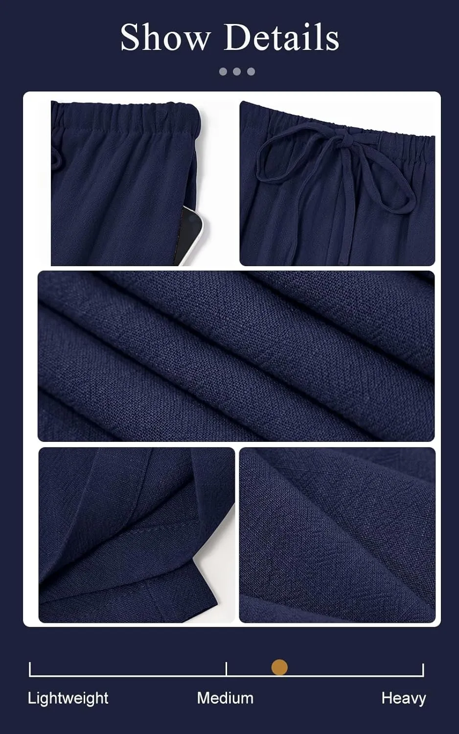 PRETTYGARDEN Summer Wide Leg Linen Pants Women with Pockets High Waist Drawstring Loose Casual Palazzo Lounge Pants Women