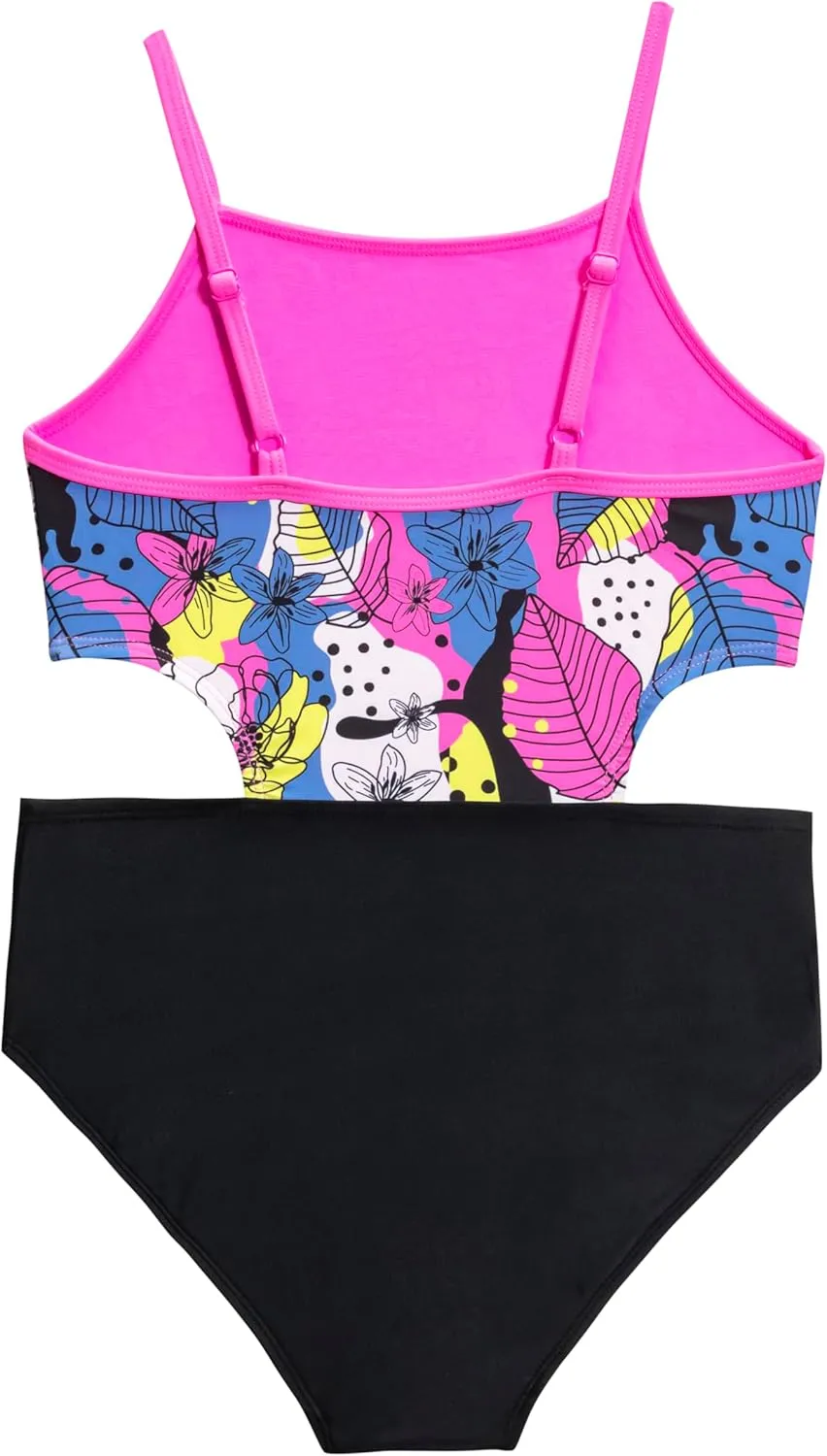 PUMA Girls' One Piece Bathing Suit, Athletic Swimsuit, Quick Dry
