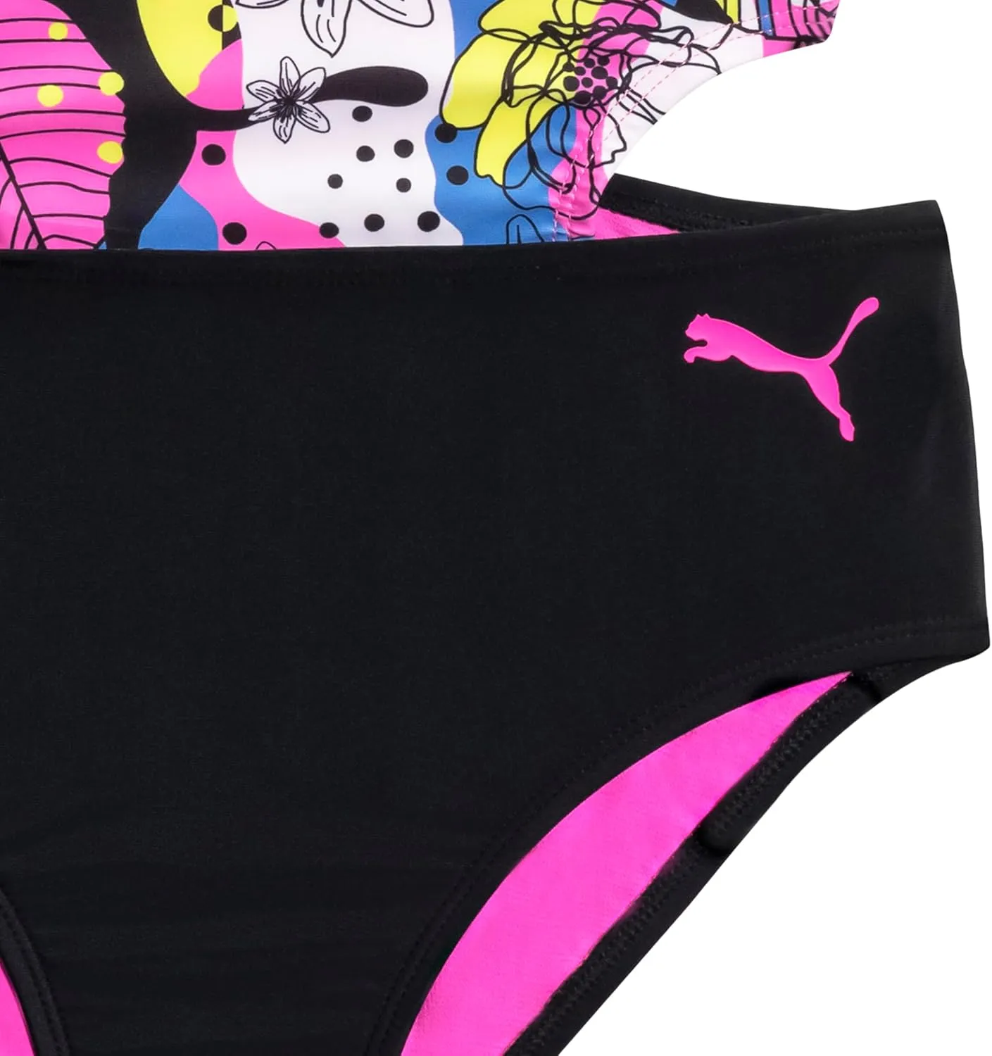 PUMA Girls' One Piece Bathing Suit, Athletic Swimsuit, Quick Dry