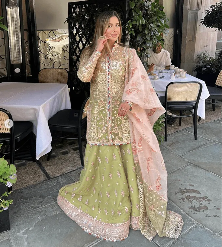 Qalamkar Singhar Net Embroidered Hand Work 3 Pc Unstitched Suits RF-07 HALENA