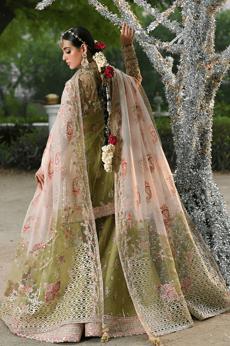 Qalamkar Singhar Net Embroidered Hand Work 3 Pc Unstitched Suits RF-07 HALENA