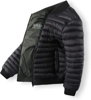 QLZ Boys Down Coat,Puffer Jacket,4-15 Years,Double-sided Wear,Camouflage