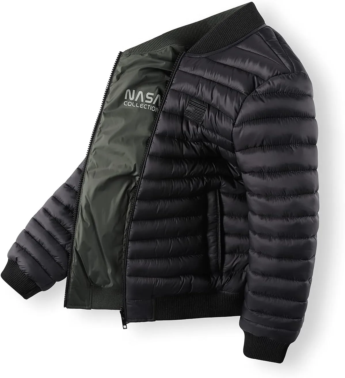 QLZ Boys Down Coat,Puffer Jacket,4-15 Years,Double-sided Wear,Camouflage
