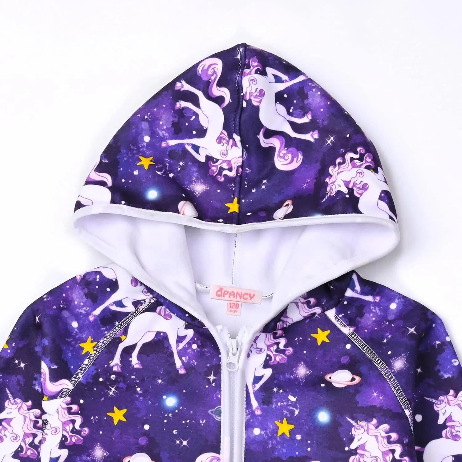 QPANCY Girls Fleece Jackets Zip Up Hoodie Kids Fall Winter Warm Sweatshirts Clothes with Pockets