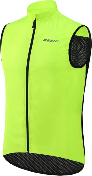 qualidyne Men's Windproof Cycling Vest  Lightweight Full-Zip Sleeveless Biking Jacket with Pockets for Cycling, Running