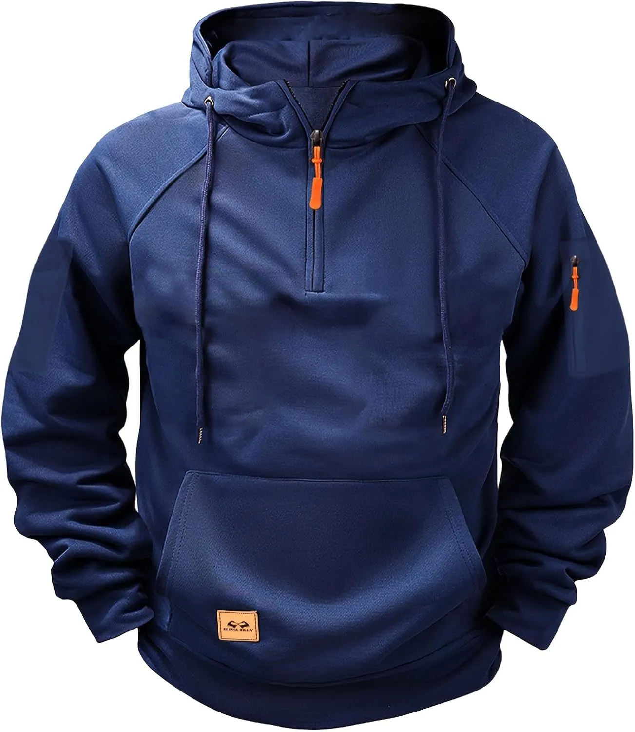 Quarter Zip Up Hoodies for Men Long Sleeve Workout Pullover Tactical Hooded Sweatshirt Casual Oversized Jackets