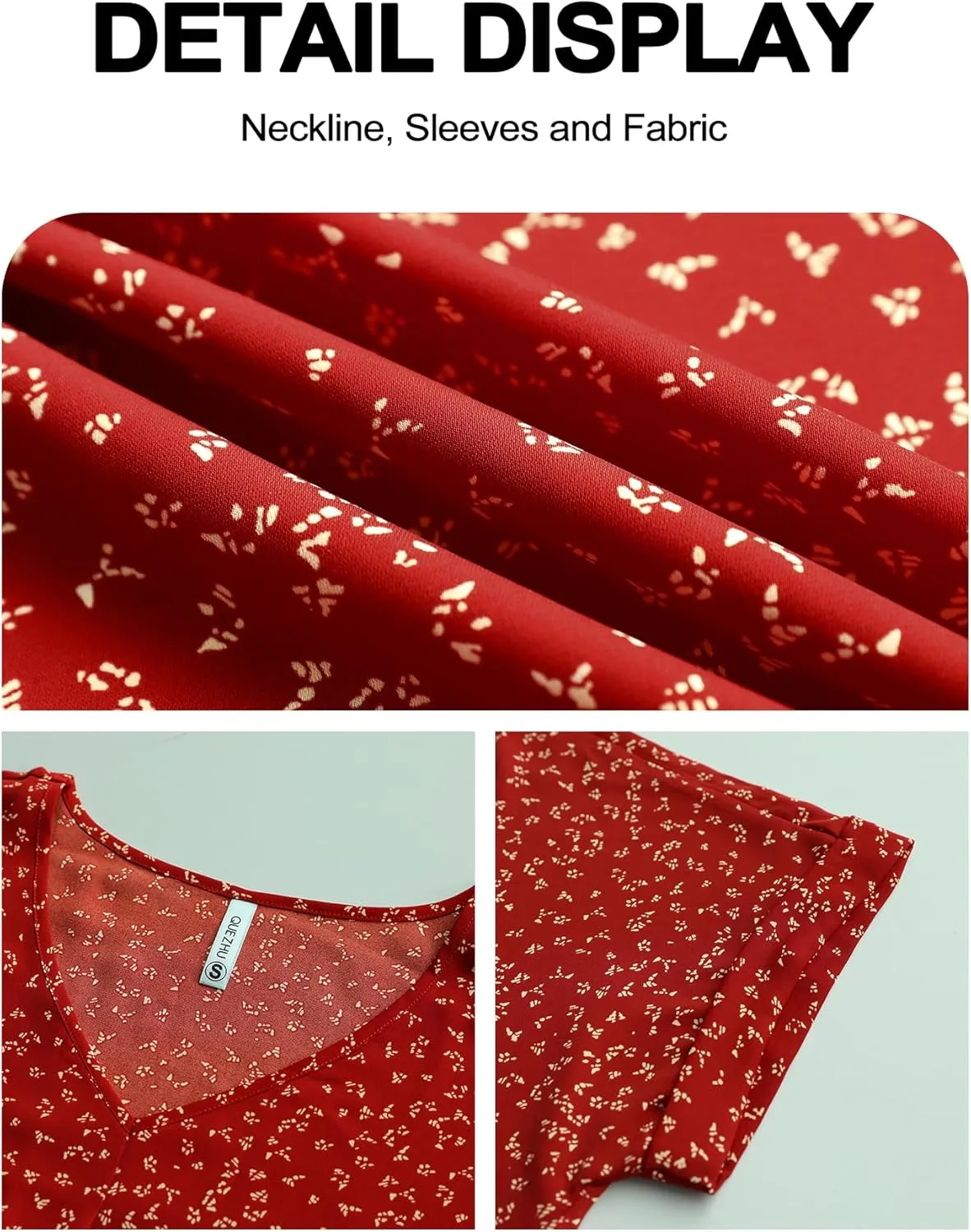 QUEZHU Summer Blouses for Women Elegant Casual V Neck Chiffon Blouses Tops Shirts