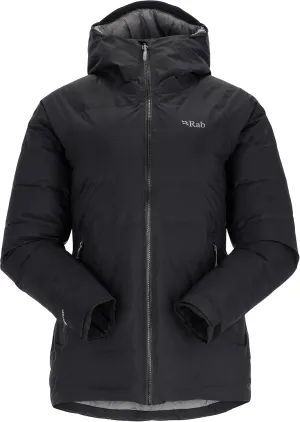 Rab Women's Valiance Down Jacket Waterproof Windproof Insulator for Climbing, Mountaineering, and Casual - Black - X-Small